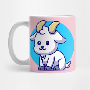 Cute Goat sitting Cartoon Mug